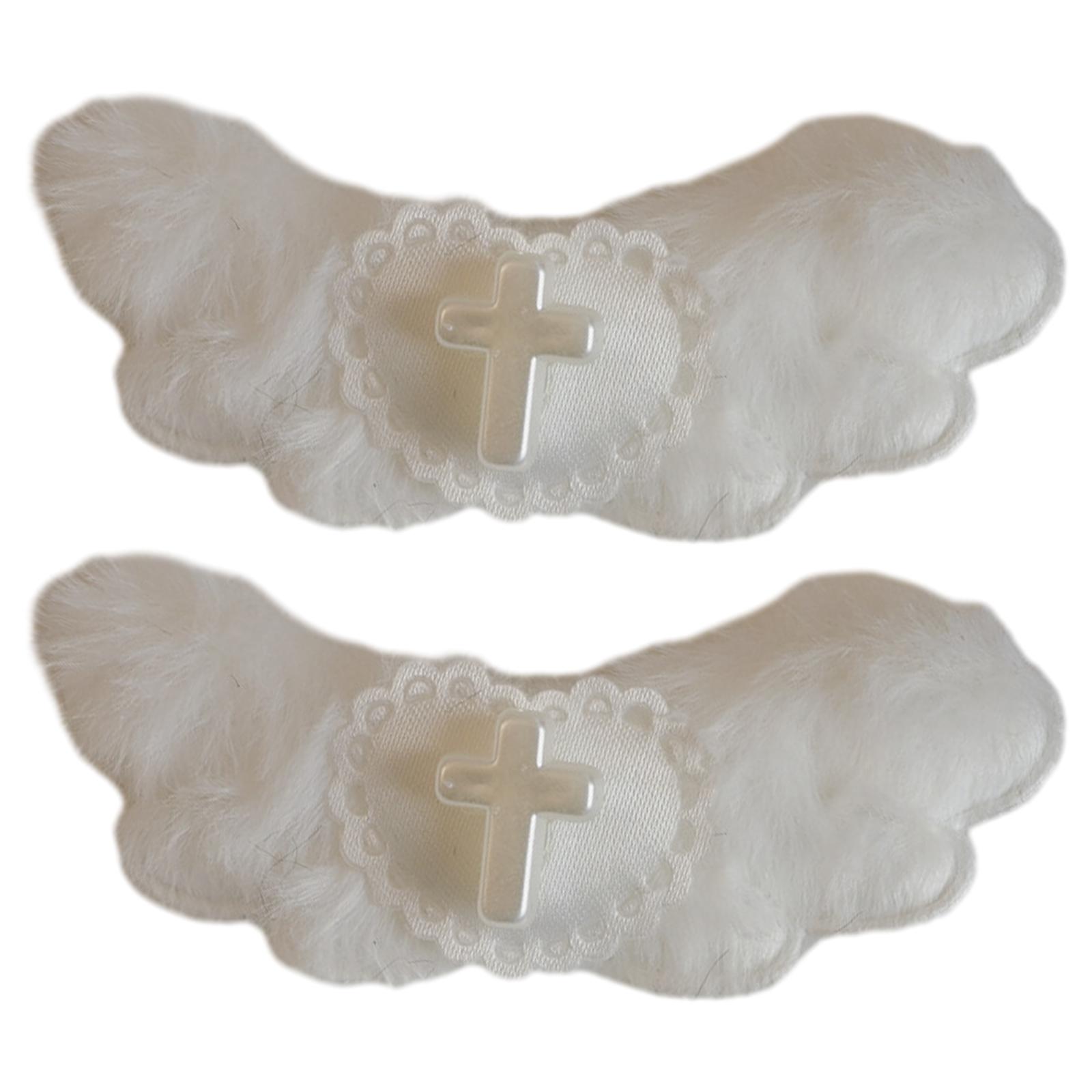 

Готическая Y2K заколка для волос с крыльями ангела, эстетика, милая заколка для волос в виде креста и сердца, заколки-невидимки, аксессуары для волос для боковых прядей 2P белый