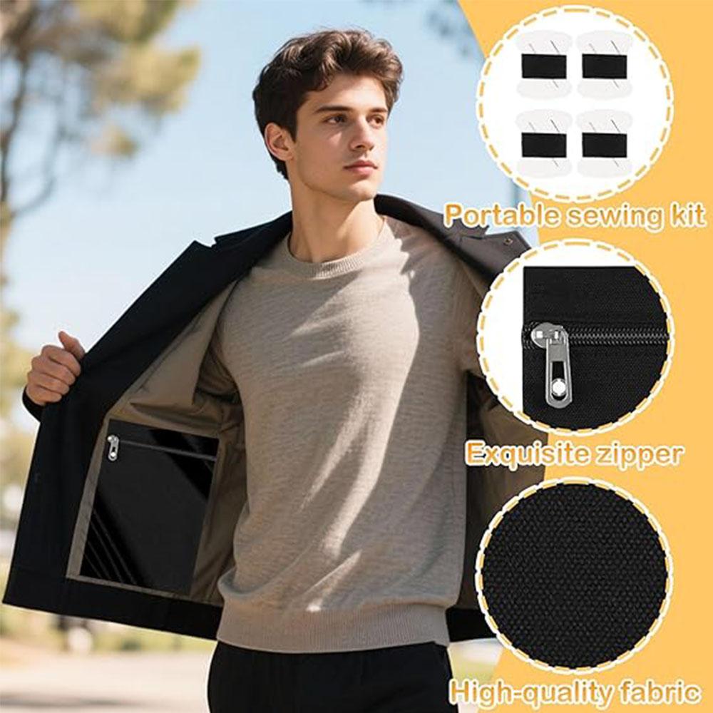 2 Pcs Sew on Hidden Pockets with 4pcs Needle and thread roll for Clothing
