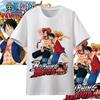 One Piece Anime Character Printing Oversized Cotton Tshirt Men and Women Comfortable Y2K Childrens Clothing Summer Tshirt