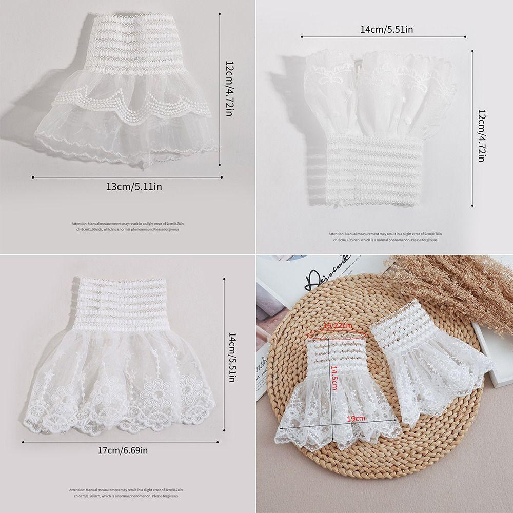Victorian Lace Ruffled Wrist Solid Color Fake Sleeves Cuffs Detachable Sleeves Cuffs  Wedding