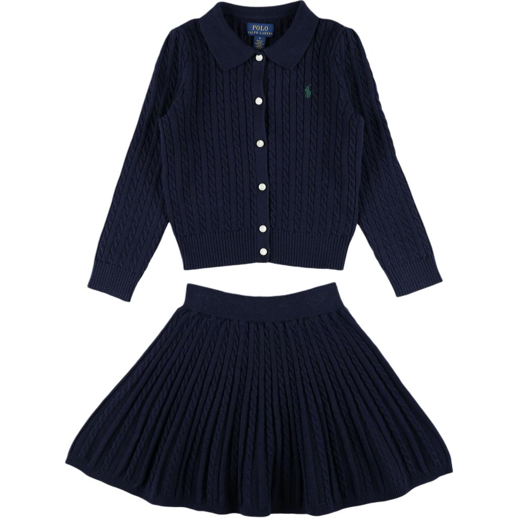 Polo Ralph Lauren Kids  Dress Set Logo Embroidery Long Sleeve Kids Dress Set 950779002