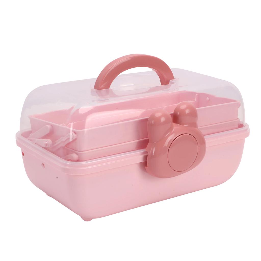 Hair Accessories Storage Box with Transparent Lid Layered Compartments Folding Craft Organizers for Girls Headbands