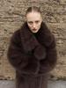 Eco-friendly Women's Long Faux Fox Fur Coat