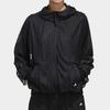 Adidas Windbreaker Hooded Casual Sports Jacket Women Outerwear Black FK3522