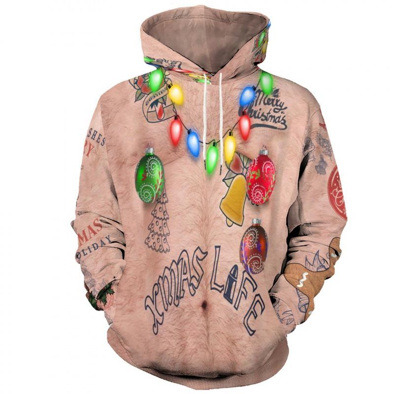 Spring Autumn Christmas Decoration Collection Graphic Hoodies Men 3D Merry Christmas Printing Hoodie Sweatshirts Funny Pullovers