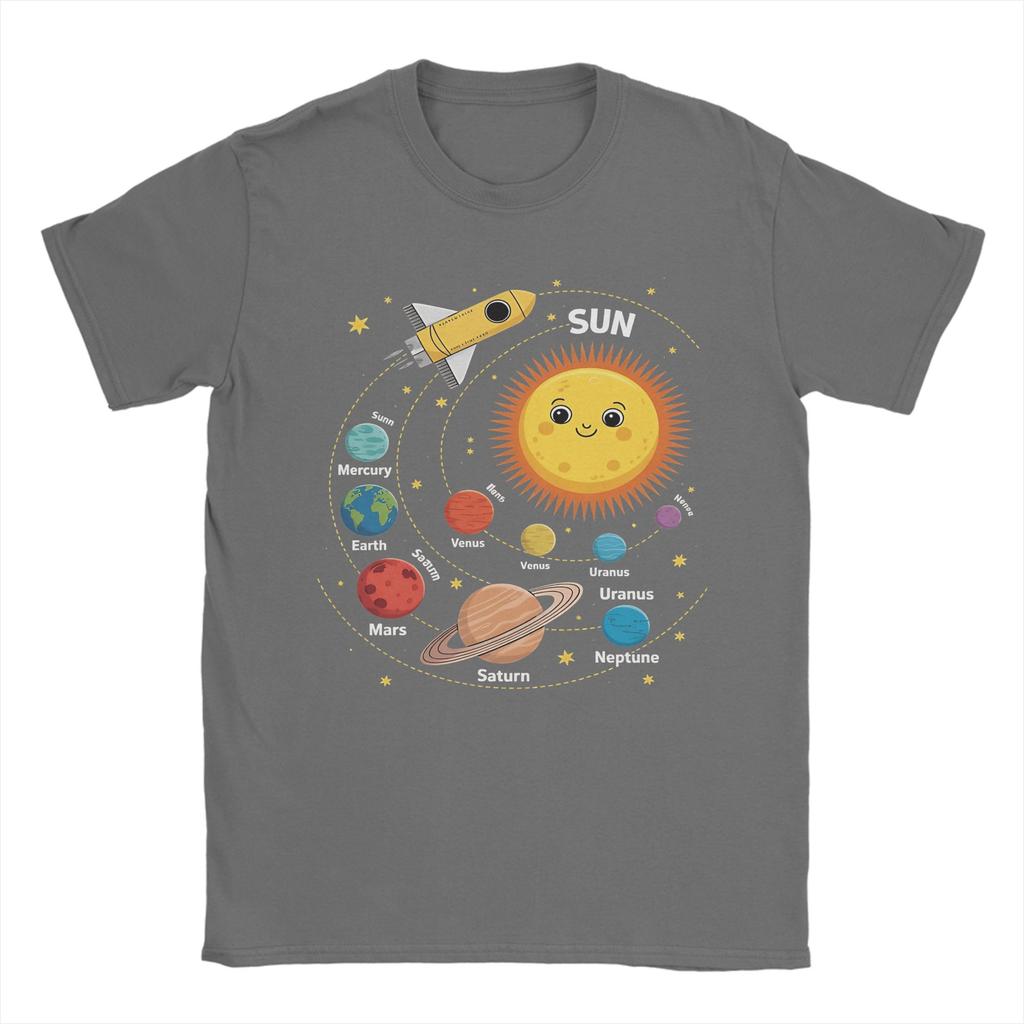 Mens Solar System Space Planet Universe Sun T Shirts  100 Cotton Clothing Funny Short Sleeve Crewneck Tees Graphic TShirts