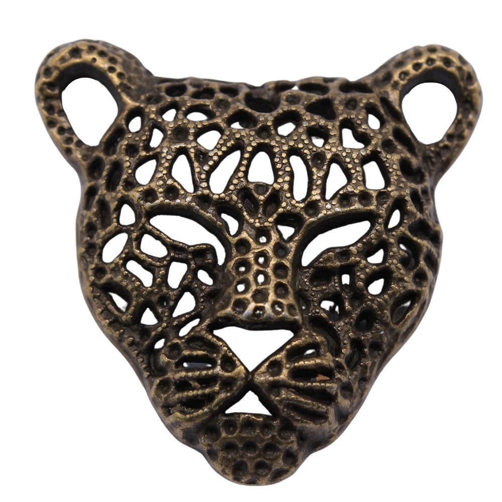 Retro Leopard Charms Metal Animal Pendants For Jewelry Making Handmade Supplies