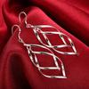925 Silver Earrings Simple Round Circle Hoop Earrings For Woman Fashion Wedding Engagement Charm Jewelry