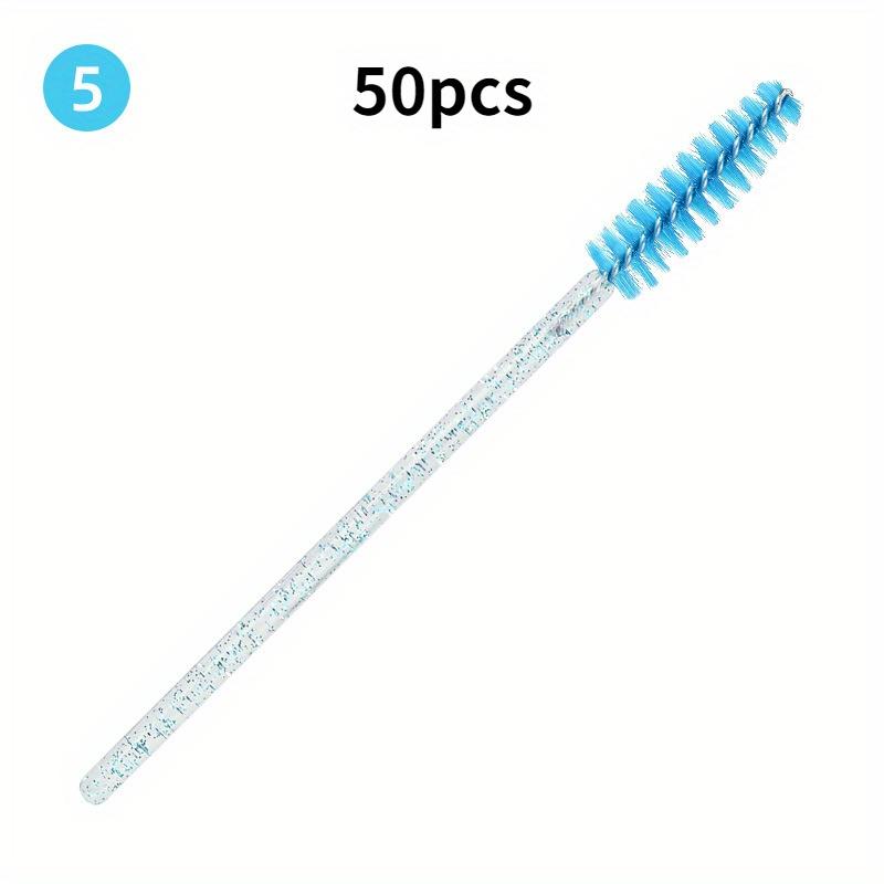 50 PCS/pack Colored Disposable Mascara Brush Grafted with Crystal Mascara Wand Colored Spiral Solid Mascara Brush