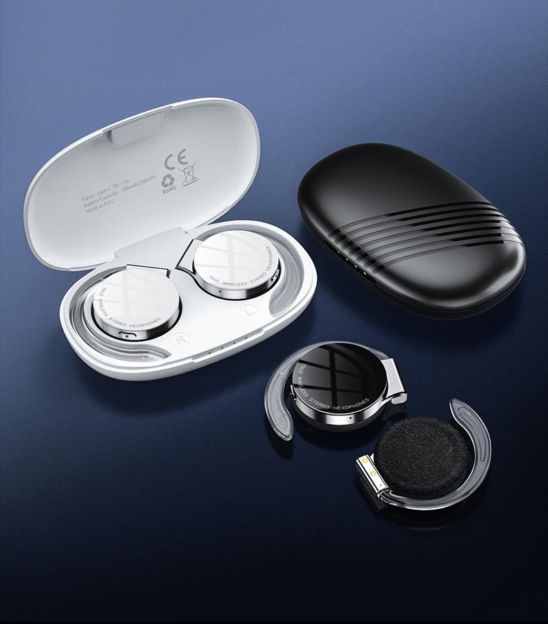 F2 TWS Sports Ear-Hook Bluetooth 5.2 Earphones, Noise Cancelling, Low Latency