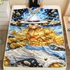 Luffy Relaxation Essential Flannel Blanket, Stylish Print Blanket Suitable for Indoor Use and Picnic Travel.-TING