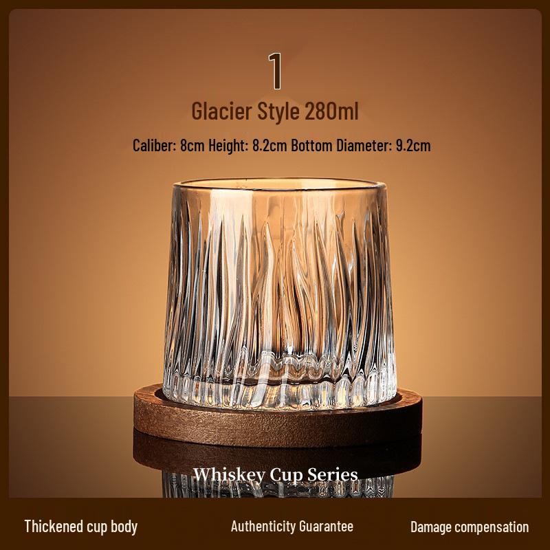 Luxury Rotating Whiskey & Brandy Glass Tumbler with Coaster