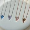Monograph Callia Necklace Mgnl0395 14K Gold Plated (Rose Gold + Green Cubic Zirconia)