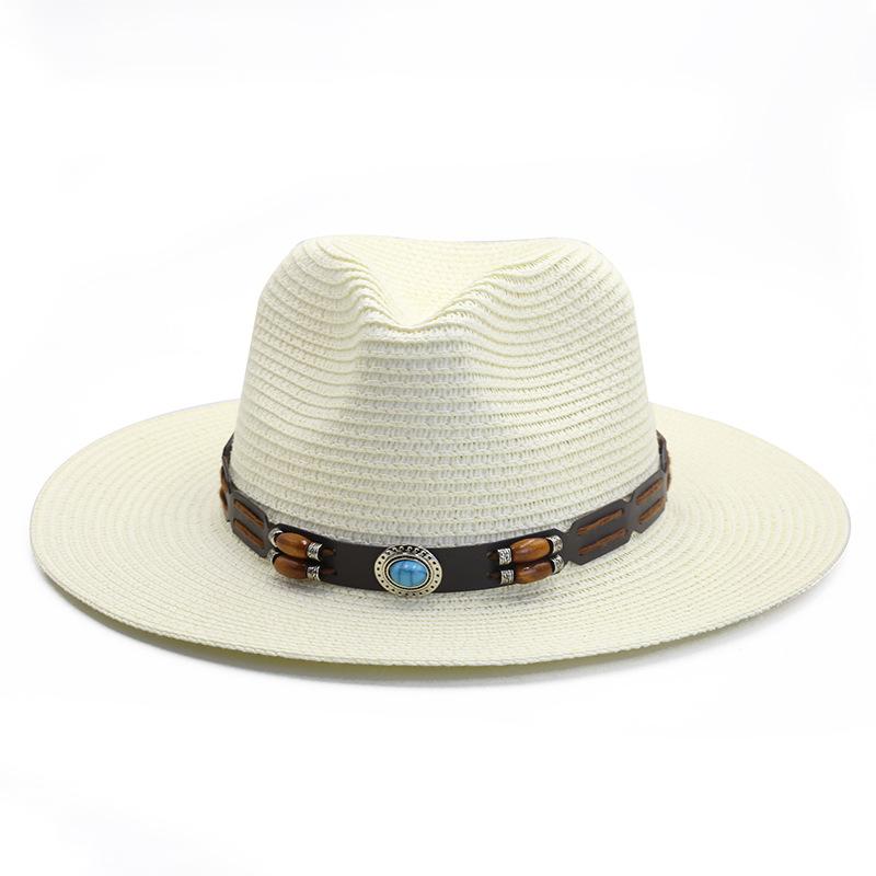 Fashion straw hat men's and women's new spring and summer outdoor travel seaside sunscreen shade beach hat