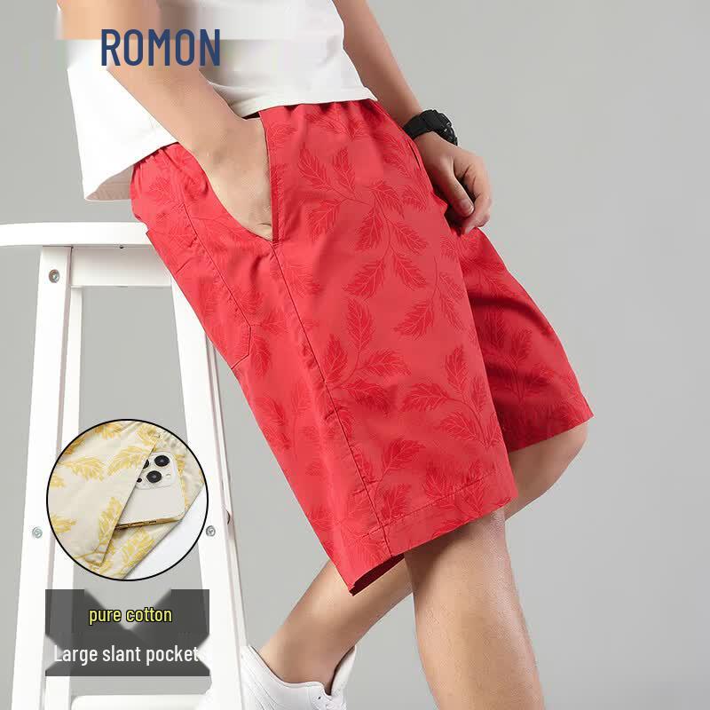 

Romon Men s 100% Cotton Colorblock Beach Shorts XL