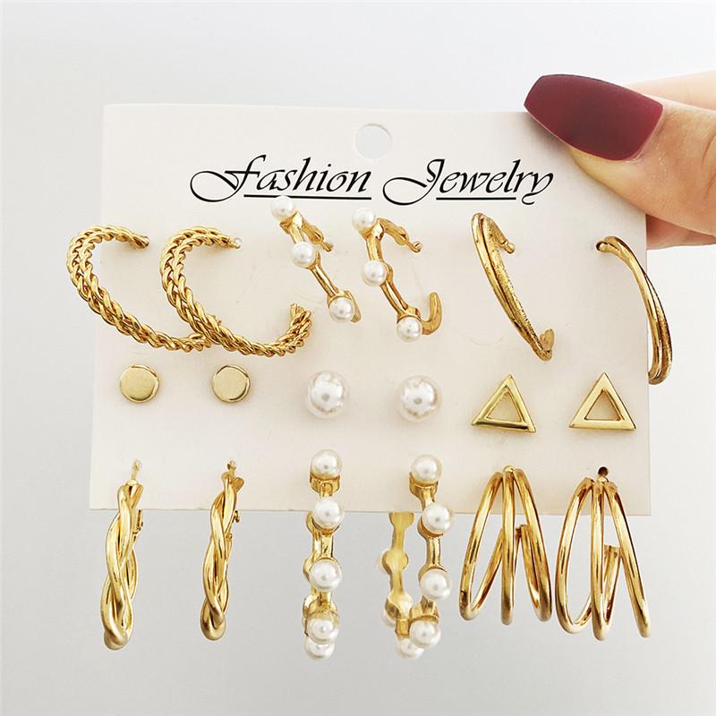 Modyle Vintage Pearl Butterfly Leopard Acrylic Earring Set For Women Girls Heart Earrings Elegant Wedding Party Jewellery