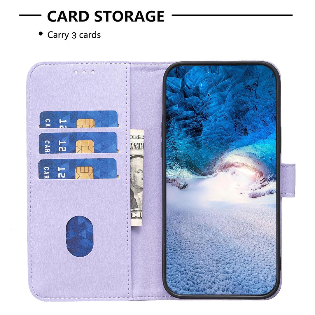 

BINFEN COLOR BF17 For Samsung Galaxy Xcover7 Flip Leather Case Wallet Phone Cover Dark Purple