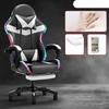 ZISIZ RGB Gaming Chair with Massage & Footrest