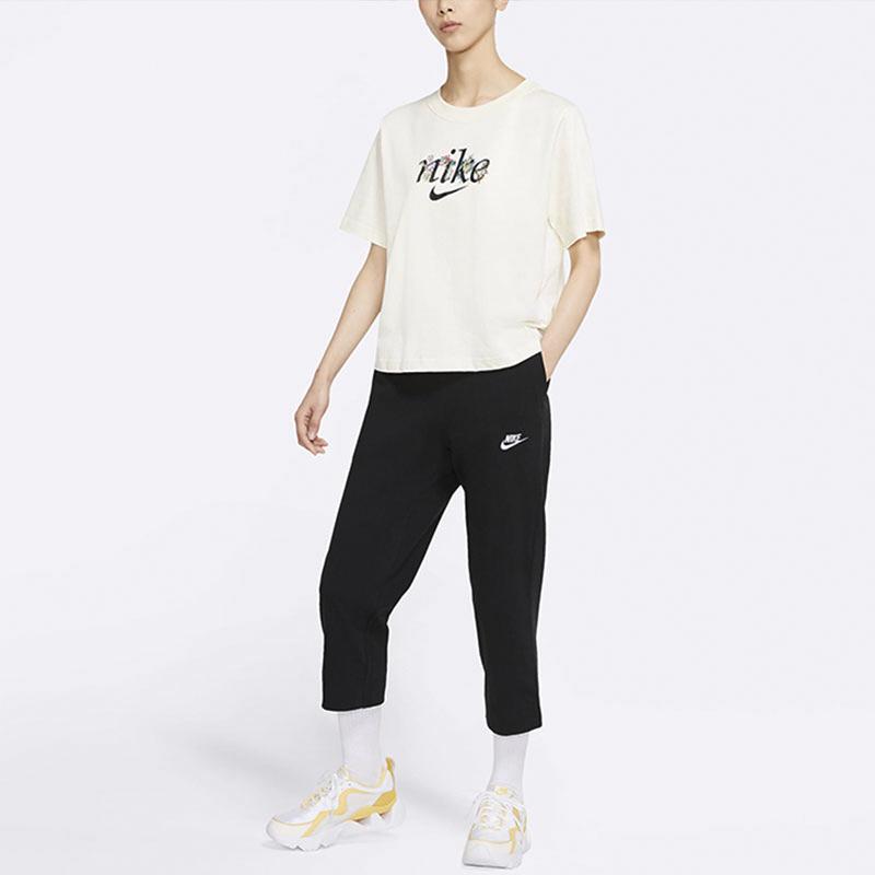 Nike Sports Casual Cropped Wide-Leg Pants Women Bottoms Black DA6165-010