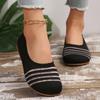 Foreign Trade New Large Size Mesh Fly-woven Shallow Mouth Single Shoes Women's Breathable Round Head Flat Bottom Foot Cover Lazy Loafers