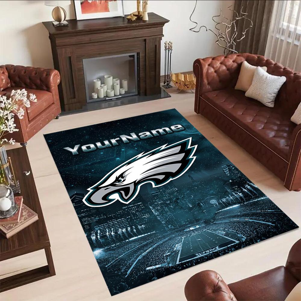 Philadelphia Eagles Customized Name Carpet Design For Game Room Dormitory Dining Room Balcony Antislip Rug Anime Office Decor