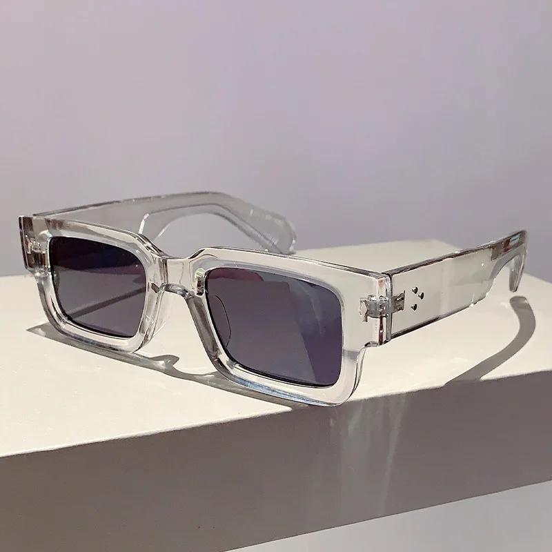 

Retro Stylish High End Designer Style Edgy Punk Trendy Timeless Riveted Square Shaped Female For Both Male Men Sun Glasses