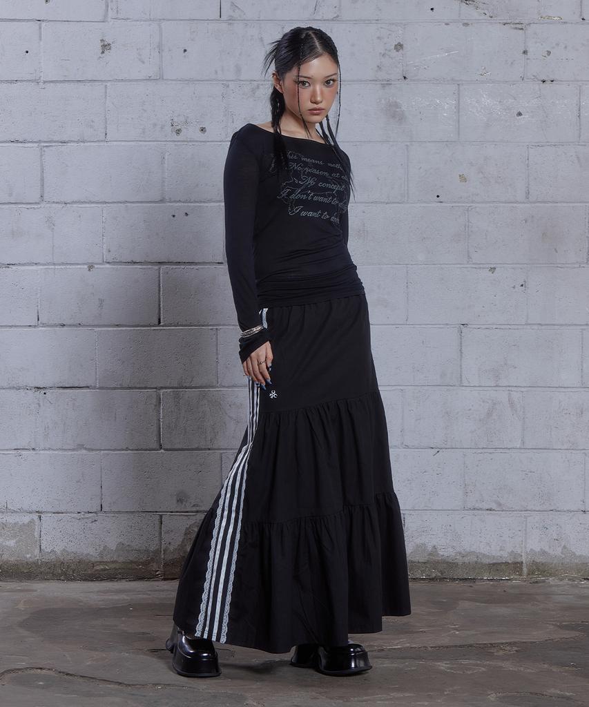 Dios Piece (Duc) Sideline Tiered Long Skirt Black