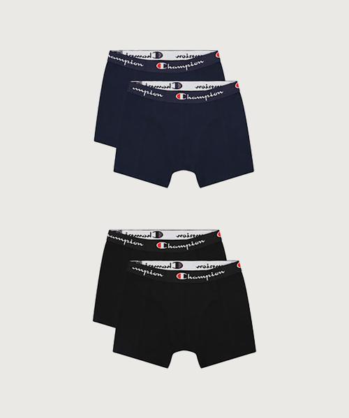 [Champion] Men s Script Logo Drawers 4PACK Black&Navy [Shipped from Korea] 100% Authentic L