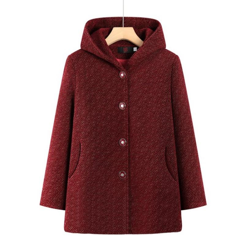 Coat old winter women's medium and long coat thickened noble hooded coat