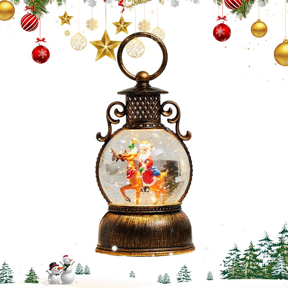Christmas Glowing Ball Winter Retro Ornament Christmas Table Lighted Snow Globe For Friends Teens Men Women Mantel Dining Room