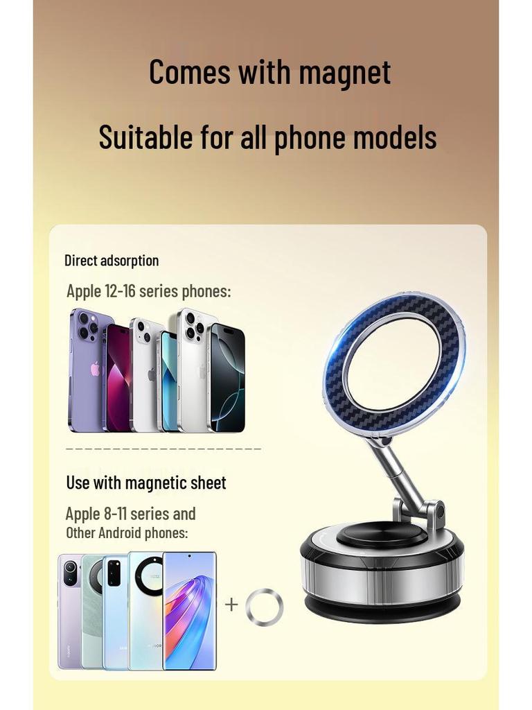 Universal Magnetic Car Phone Holder with Suction Cup for Dashboards