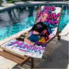 KPop Demon Hunters Print Beach Towel, Versatile Lightweight Absorbent Beach Towel for Pool Surf Yoga Bathroom, Perfect Birthday Holiday Gift