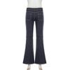 Deep Blue Low-Rise Flared Jeans - Street Style Slim Fit