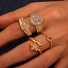 Round Tiny Zirconia Shiny Anillos Rings For Women Men Party Bague High-End Geometric Punk Personalized Jewelry Accessories Gift