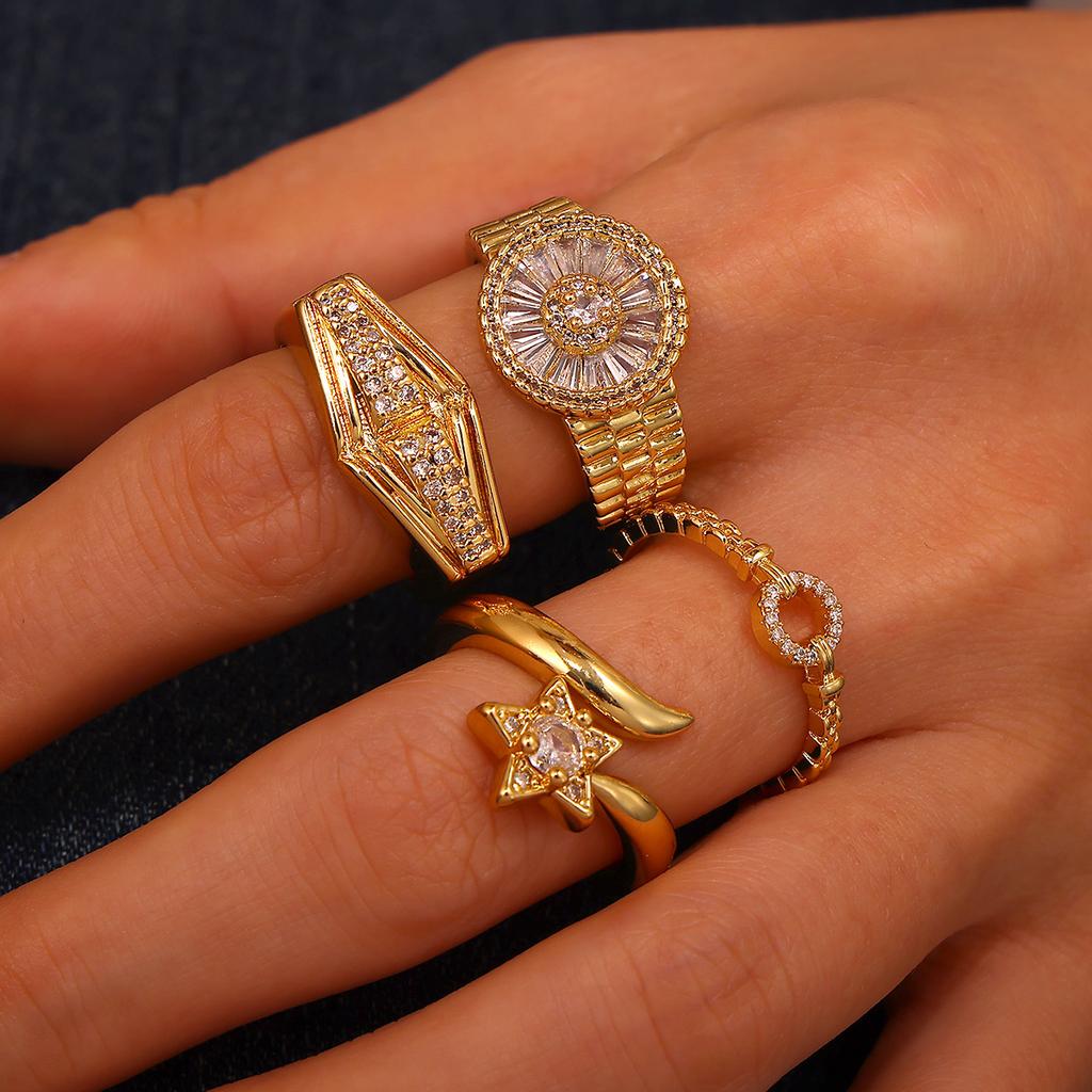 Round Tiny Zirconia Shiny Anillos Rings For Women Men Party Bague High-End Geometric Punk Personalized Jewelry Accessories Gift