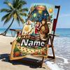 Custom Name Personalized Masha and the Bear Print Beach Towel, for Trip Camping Beach Party Home Decor, Birthday Gift for Family & Friends