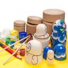 uxcell 2-Pack 3.5-Inch Wooden Peg Dolls, Boy Shape, Unpainted, for DIY Arts and Crafts, Painting