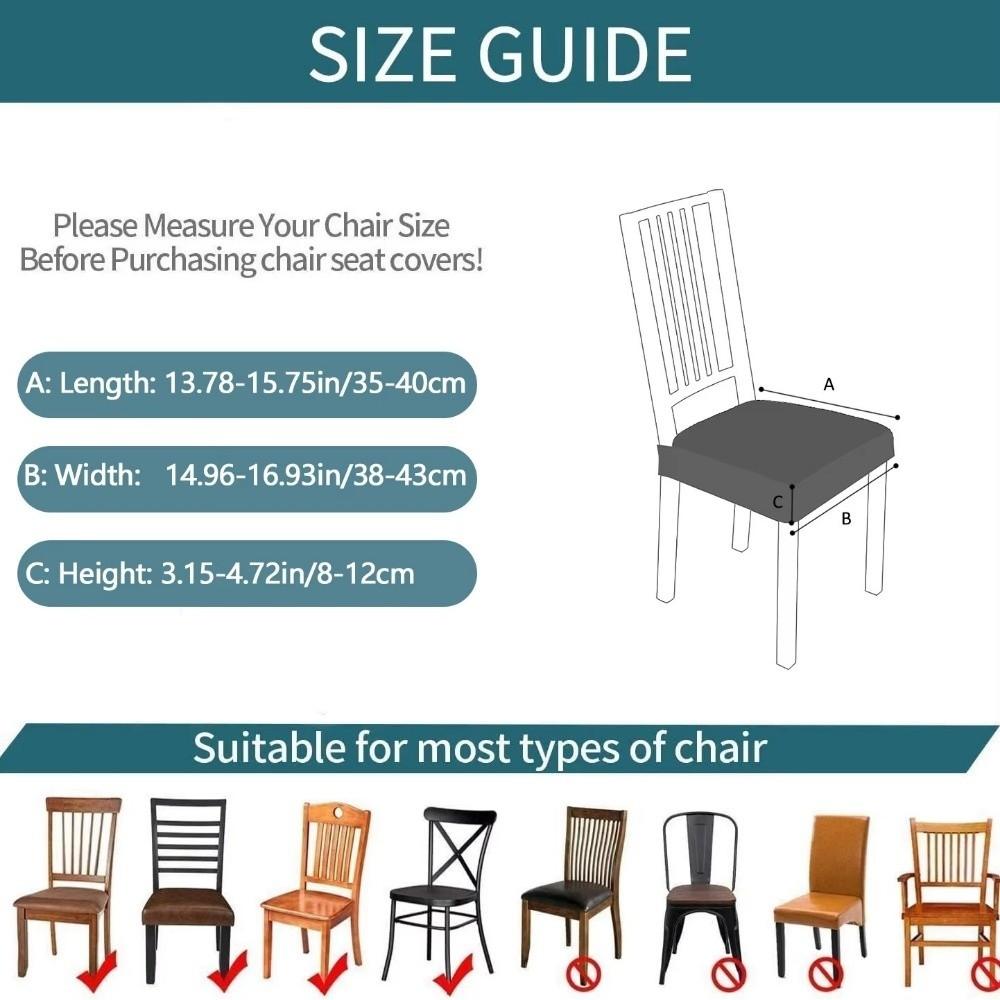 PU Dining Chair Cover Elastic Chair Slipcover Simple Chair Cushion Cover For Office Home Seats