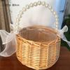 D5 Willow Rattan Woven Wedding Laundry Basket Wicker Storage With Handle Flower Girl Kitchen Fruit Baskets Home Picnic Container