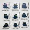 6pcs Kawaii Chubby Black Cat Fridge Magnets, Decorative Plastic Resin, Multi-Use for Kitchen and Office, Ideal Holiday Gift