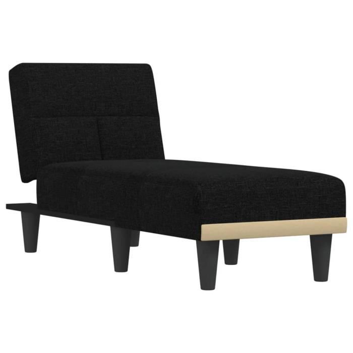 VidaXL Chaise longue noir tissu 352815