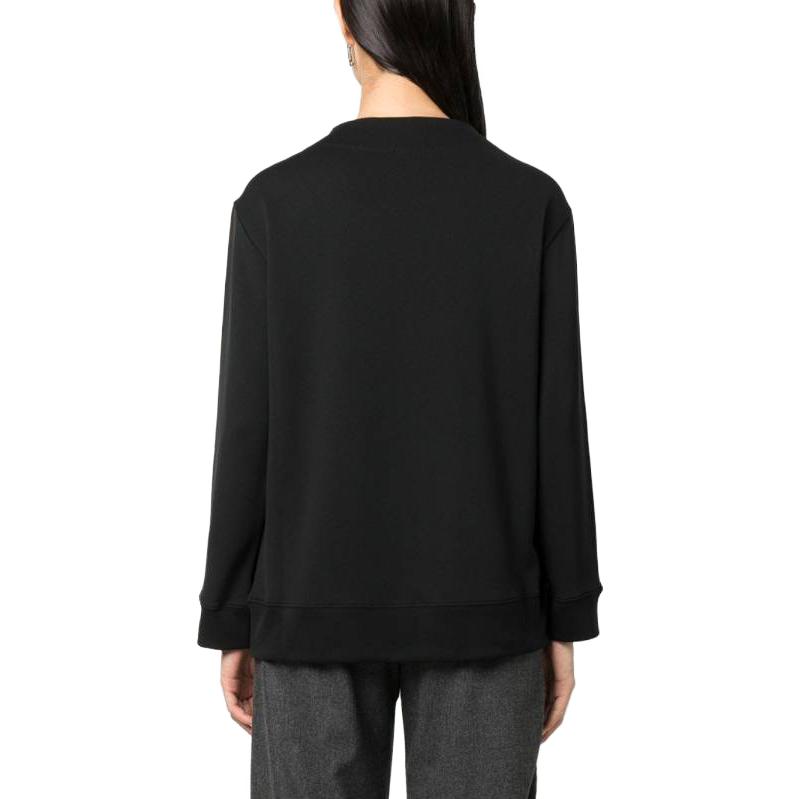 Emporio Armani Loose Fit Crew Neck Long Sleeve Sweatshirt Women tops Black 6R2M7J-2JXGZ-0999