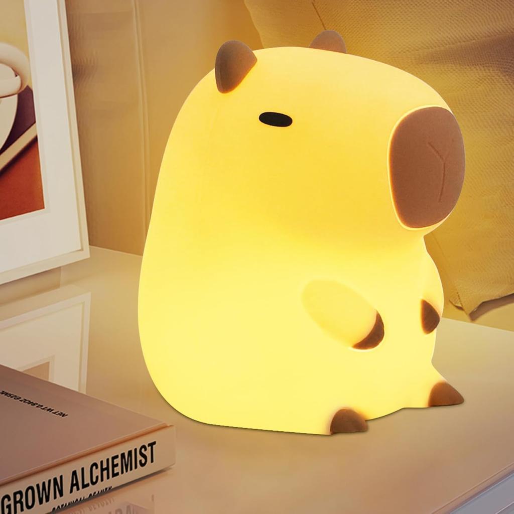 YuanDian Capybara Night Light - Adorable Silicone Lamp for Kids, Babies, Adults | Cute Capybara Gift, Nursery Bedroom Decor