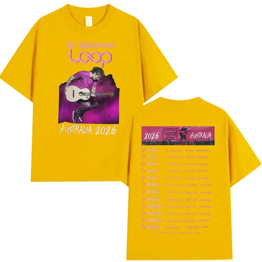 Tour 2026 Album Ed Sheeran Loop Australia Tour Merch Tshirts Fans Gifts Mens Women Fashion Hip Hop Tees Cotton Oversized Tops