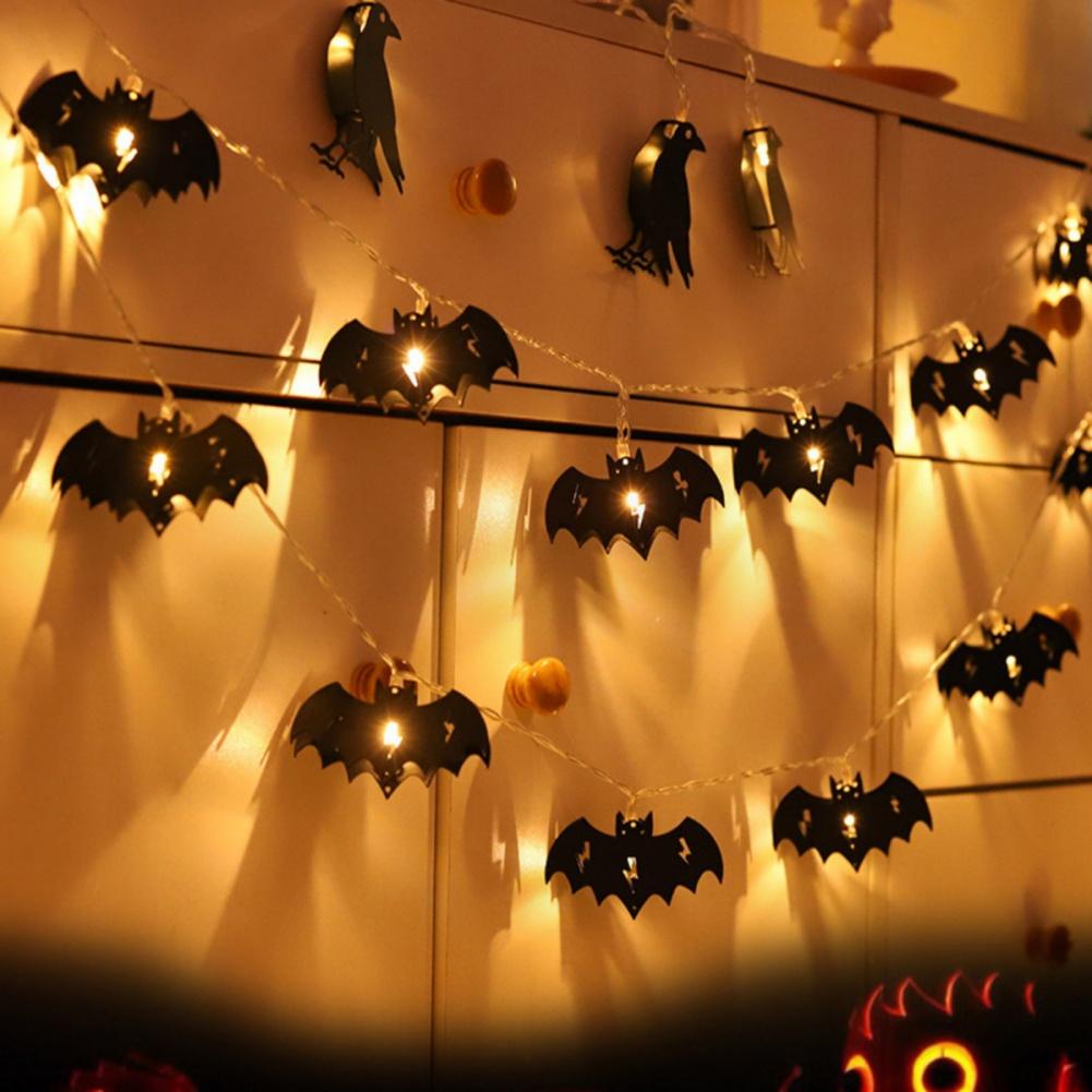 

Украшение на Хэллоуин 3M 20 Light Ghost Bat Crow Shaped Lamp String Внутреннее и наружное освещение для украшения фестиваля Хэллоуина