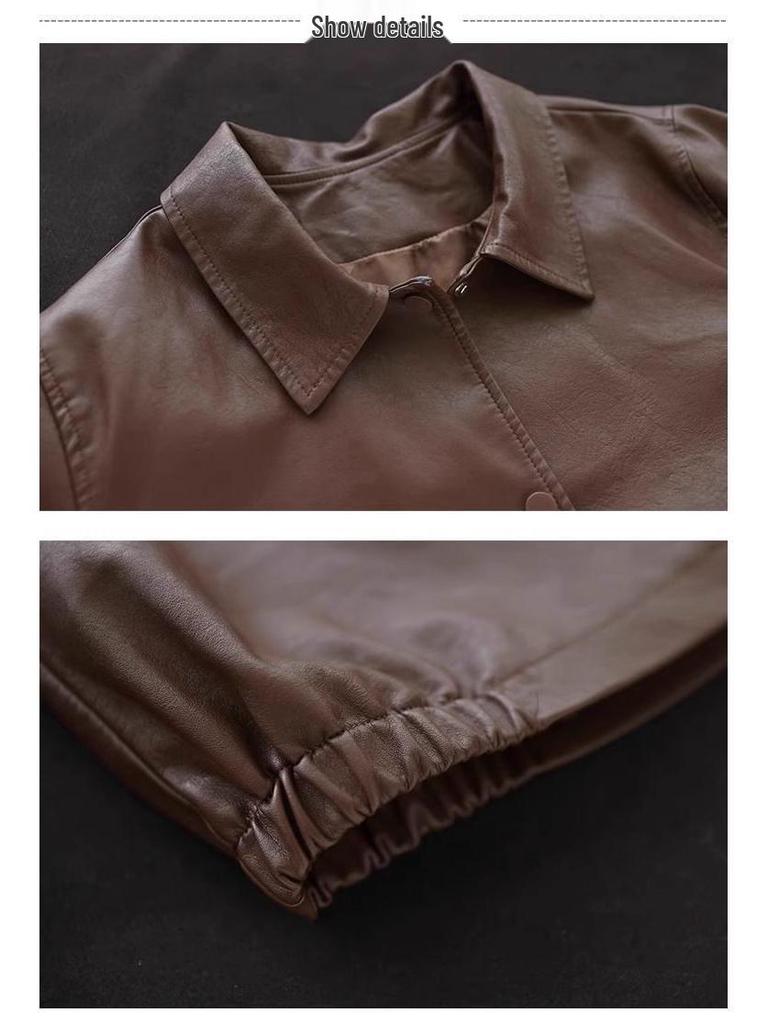 Fashionable PU Leather Jacket for Women - Casual Loose Fit for Spring & Autumn 2025