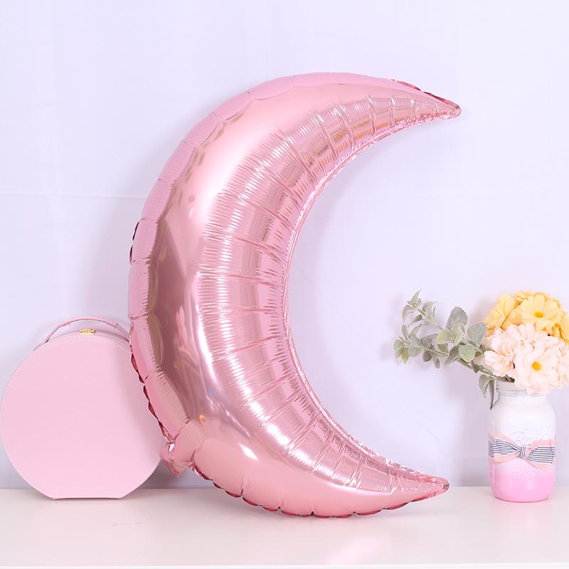 28-inch Moon Aluminum Foil Balloon for Qixi Festival, Valentine's Day, Weddings, and Children's Birthday Decorations