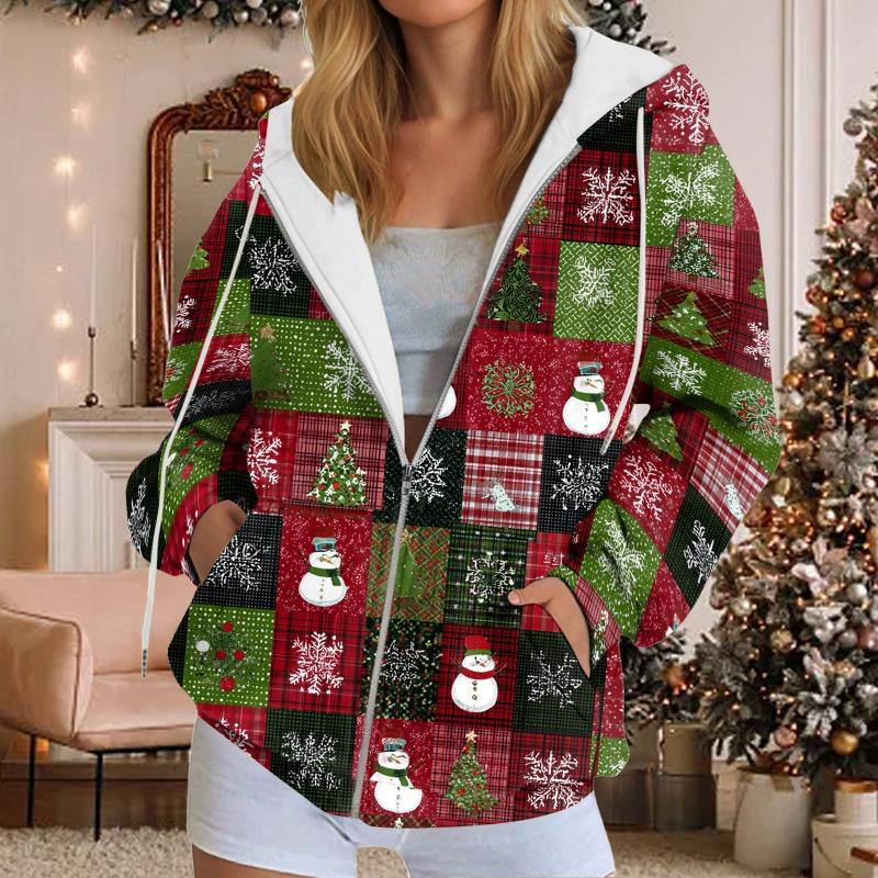Fall Hoodies for Women Women's Sweatshirt Christmas Graphic Hoodies Casual Long Sleeve Loose Pullover Tops With Ladies Fall Tops