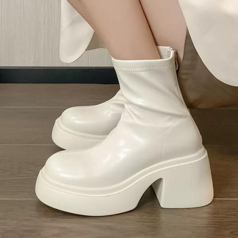 Fashion High Heels Women Ankle Boots Fad Winter New Trends Shoes for Woman 2025 Classical Dress Pumps Chunky Short Boots Snow Zapatillas