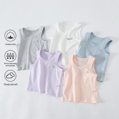 Unisex Summer Cotton Vest for Kids: Seamless, Breathable, Elastic Base Layer, Lightweight Sleeveless Top